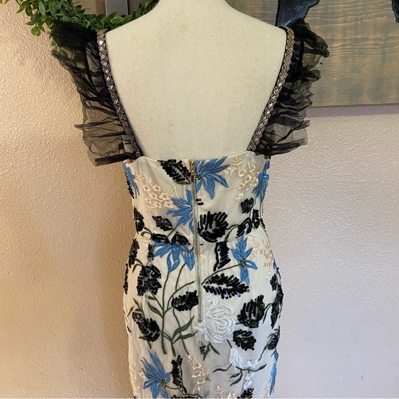 NWOT Lulus Show Stopper Cream Embroidered Sequin Bodycon Maxi Dress - Picture 6 of 14